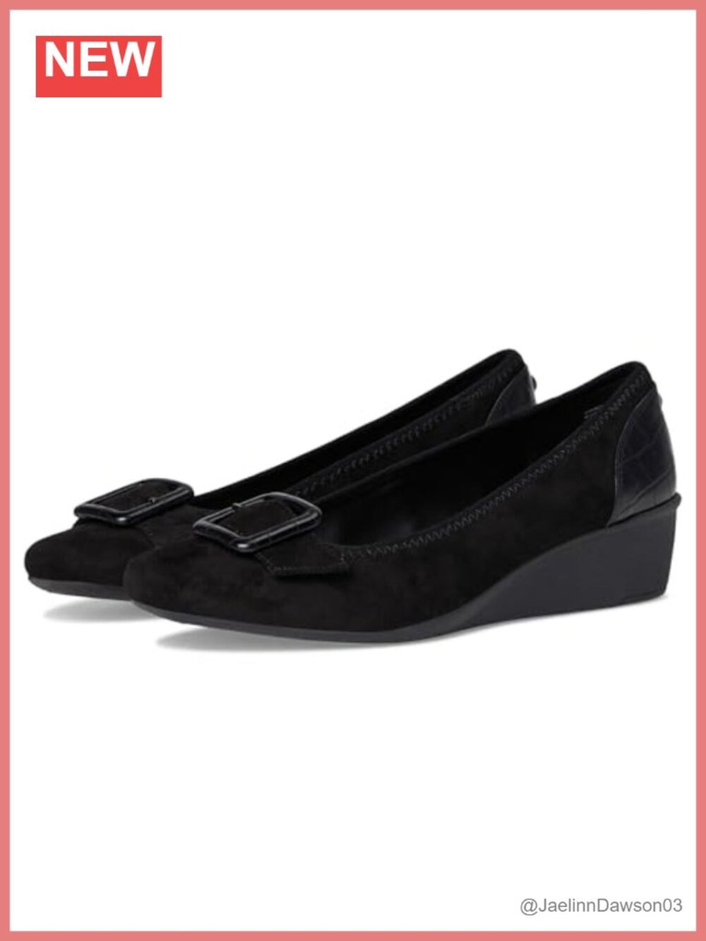 Women's Anne Klein Wyatt Suede Pointed Toe Wedge Pumps with Flexible Comfort